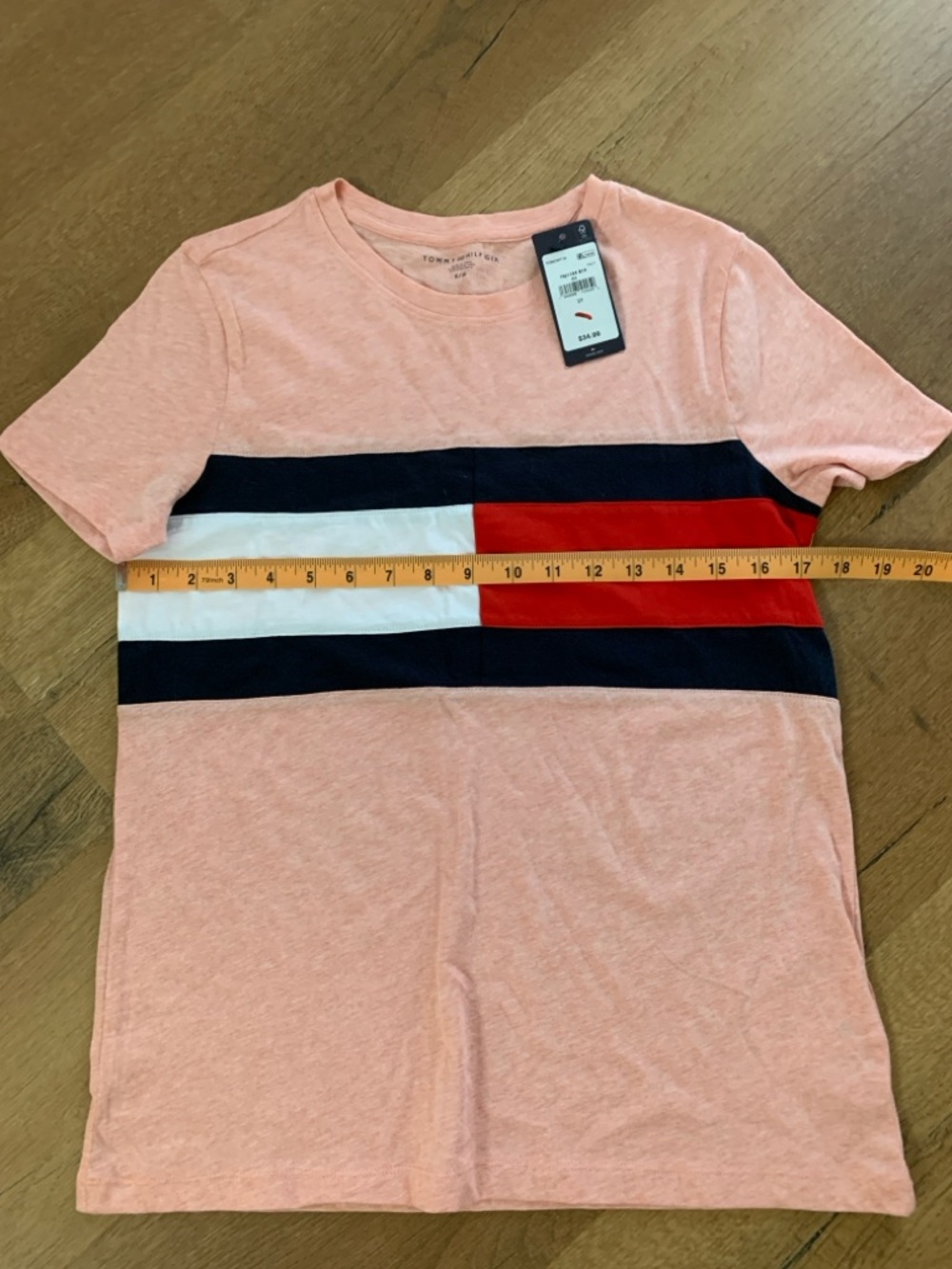 Women’s Tommy Hilfiger Pink Colorblock T-Shirt, size S - Picture 2 of 5